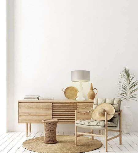 Noční lampa HONOLULU moderní s grafitovým stínidlem do ložnice a obývacího pokoje LYSNE 41 cm