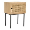 Noční stolek s ratanovými dvířky 40 cm přírodní boho industriální