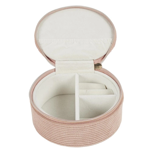 Organizér na šperky do zásuvky Velo růžový manšestrový s přihrádkami Intesi