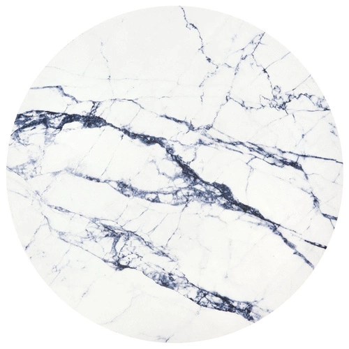 Konferenční stolek Rissa kulatý bílý mramor moderní s úložným prostorem do obýváku Intesi 42 cm