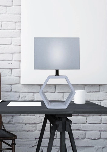 Noční lampička Vidal moderní keramická s grafitovým stínidlem do ložnice a obýváku 35 cm