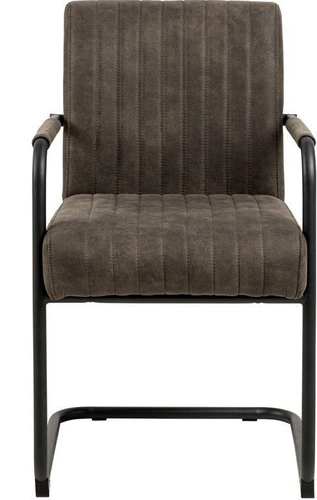 Čalouněná jídelní židle s područkami Adele Actona, antracitová, na lyžinách