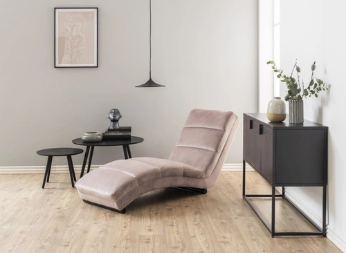 Sofa Slinky Actona růžová sametová lenoška do obýváku glamour 170 cm
