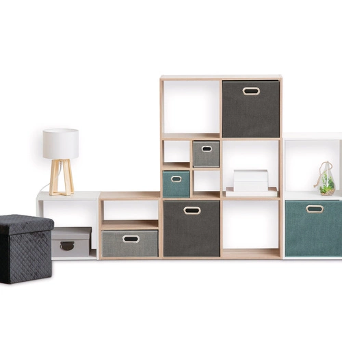 Látková úložná krabice do regálu 31x15 cm černá s kovovým úchytem 5five simply smart