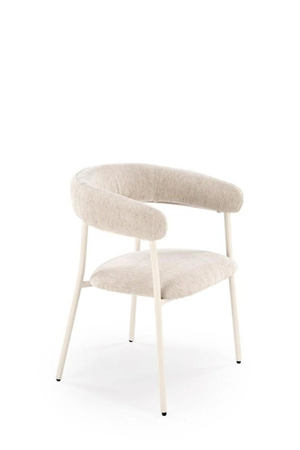 Čalouněná jídelní židle Senia Intesi béžová s područkami moderní skandinávský styl