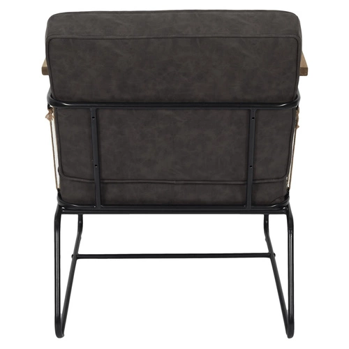 Relaxační křeslo Benson hnědé moderní s područkami do obýváku kov a dřevo