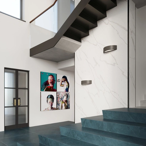 Moderní černá keramická nástěnná lampa Atena Sollux do obýváku a ložnice 40,5 cm