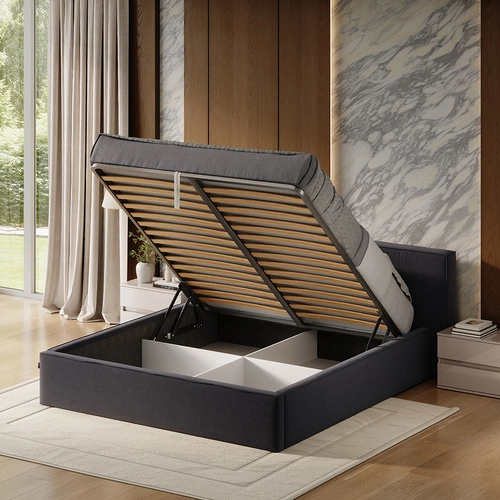 Čalouněná postel Britney 160x200 šedá s úložným prostorem moderní do ložnice