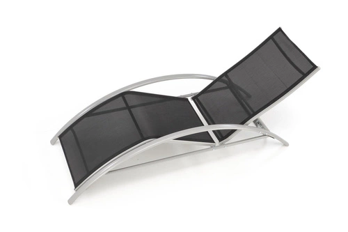 Sada 2 zahradních lehátek s opěrkou a stolkem Garith moderní černá Intesi na terasu