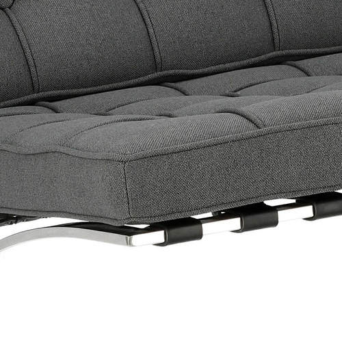 Relaxační křeslo BA1 inspirované Barcelona do obýváku glamour látka antracit chrom