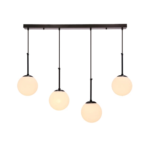 Závěsné svítidlo Pompei moderní skleněné bílé 4bodové do obýváku a jídelny