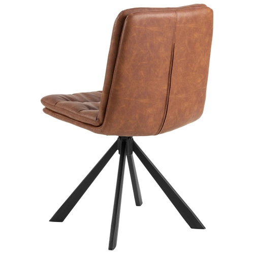 Otočená jídelní židle Dean Actona hnědá ekokůže loft na černých nohách
