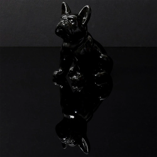 Dekorační soška francouzský buldoček S Intesi černá keramická do obýváku nebo jako dárek