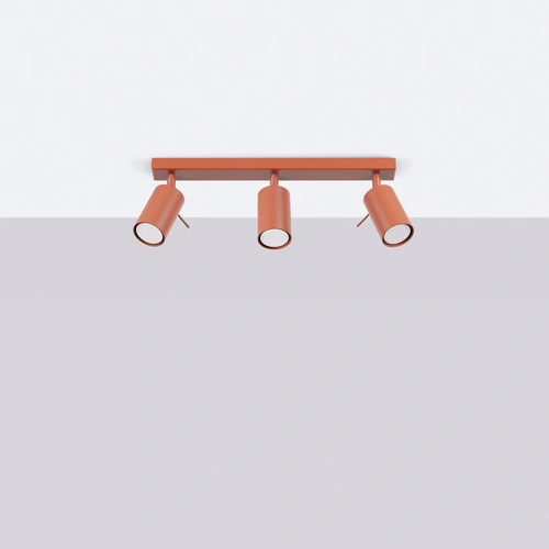 Stropní svítidlo RING 3L červené moderní otočné do obýváku a ložnice