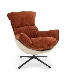 Relaxační křeslo Margalida skořicové skandinávský styl do obývacího pokoje čalouněné látka HAGA