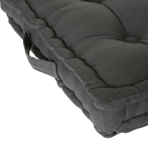 Dekorační podlahový polštář do obýváku 40x40 bavlněný tmavě šedý Atmosphera