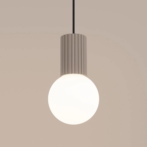 Moderní závěsné svítidlo koule HALO 1 taupe skleněné do obýváku a ložnice béžové