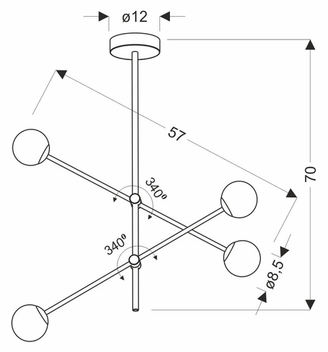 Moderní závěsné LED svítidlo Paksos šedé s nastavitelnou výškou do obýváku a ložnice 67 cm