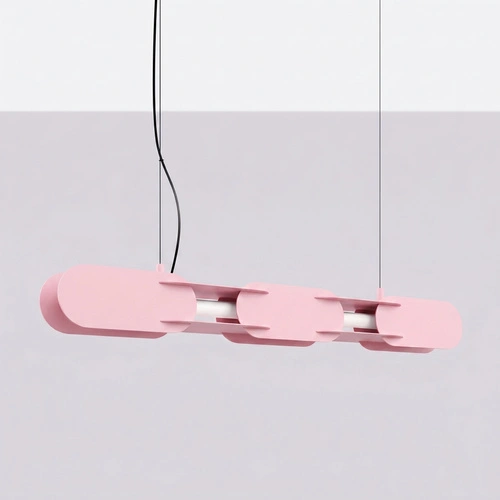 LED závěsné svítidlo CHAIN 91 růžové moderní do obývacího pokoje nad stůl