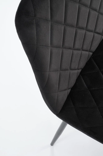 Jídelní židle Uferyn Velvet černá čalouněná moderní prošívaná velur Intesi