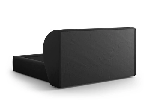 Čalouněná postel Miley II černý samet 200x200 s úložným prostorem do ložnice glamour