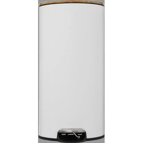 Kuchyňský odpadkový koš Bam 30l bílý s bambusovým víkem a pedálem moderní 5five