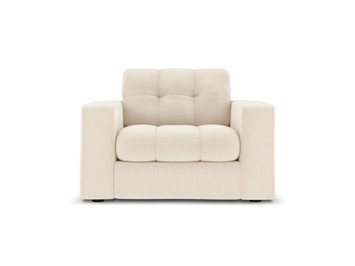 Relaxační křeslo Justin béžové glamour do obýváku s područkami sametové DKwadrat