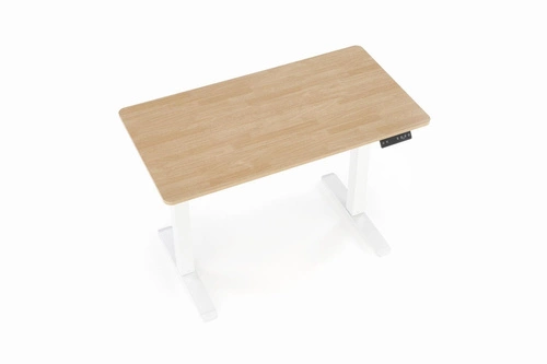 Psací stůl Barker s nastavitelnou výškou dub zlatý/bílý moderní pro práci a kancelář Intesi