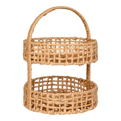 Organizer Anadia dekorativní boho koš s rukojetí z papíru do obýváku 39 cm