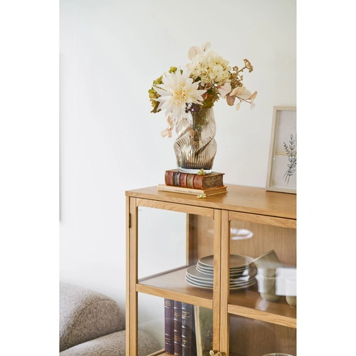 Skleněná váza Golb hnědá 25 cm moderní dekorativní do obýváku