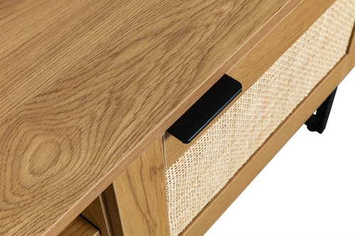 RTV skříňka Capri 150 cm ratanová stojací boho s kovovou podstavou do obýváku přírodní