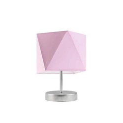 Noční lampička PASADENA moderní se světle růžovým stínidlem do ložnice a obývacího pokoje LYSNE