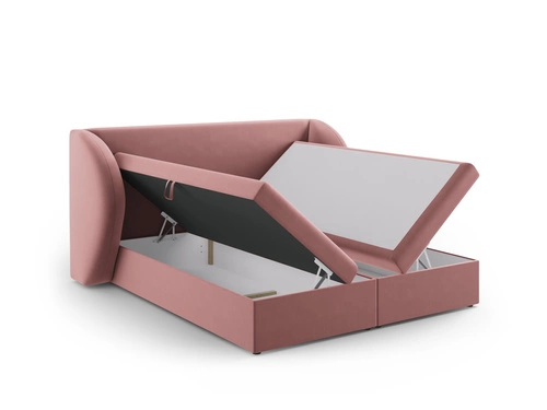 Postel do ložnice Miley 180x200 růžová sametová s úložným prostorem moderní glamour