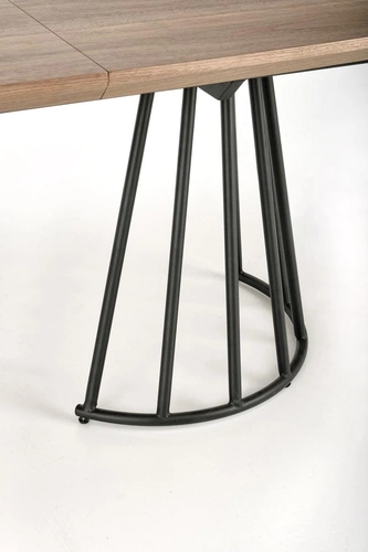 Rozkládací jídelní stůl Every ořechový moderní loftový s černými nohami 180 cm Intesi