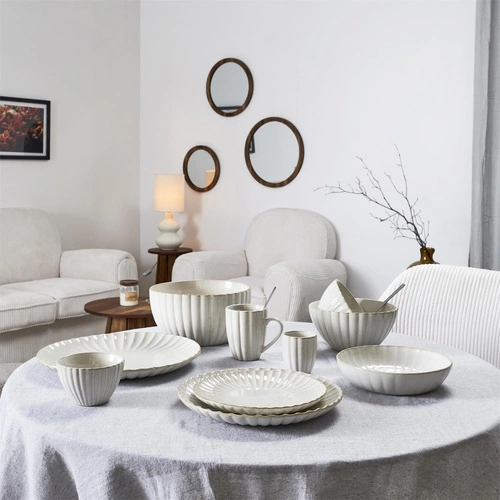 Keramická miska na polévku Vlora 14,5 cm béžová moderní do kuchyně myčka Intesi