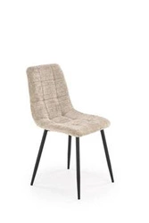 Čalouněná jídelní židle Pilew béžová moderní s opěrkou na černých nohách Intesi