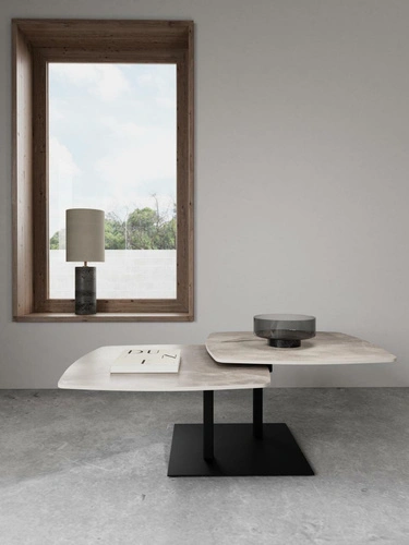 Konferenční stolek Carballo šedý obdélníkový loftový se sedákem