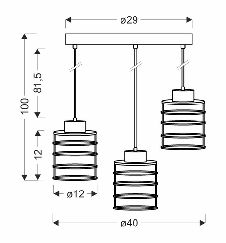 Závěsné svítidlo Glob černo-zlaté 3bodové moderní, nastavitelné do obýváku a jídelny