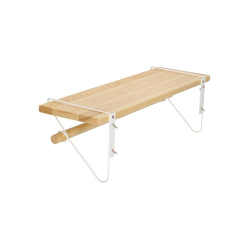 Nástěnná police Bish bílá dřevěná s tyčí do předsíně skandinávský styl 60 cm