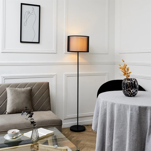 Intesi Shade stojací lampa černá s moderním stínidlem do obýváku a ložnice 150 cm