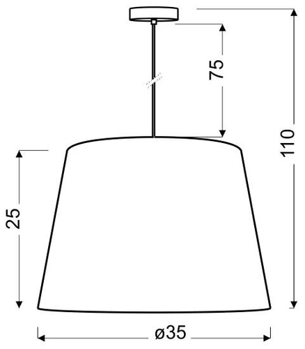 Americano 3 35 1x60W E27 závěsná lampa (stínidlo 77-32287 se závěsem 85-10523)