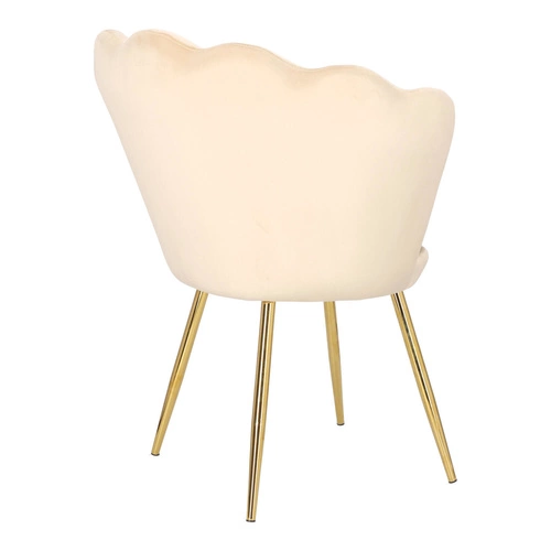 Čalouněná sametová židle Florencja Intesi béžová glamour s područkami do jídelny