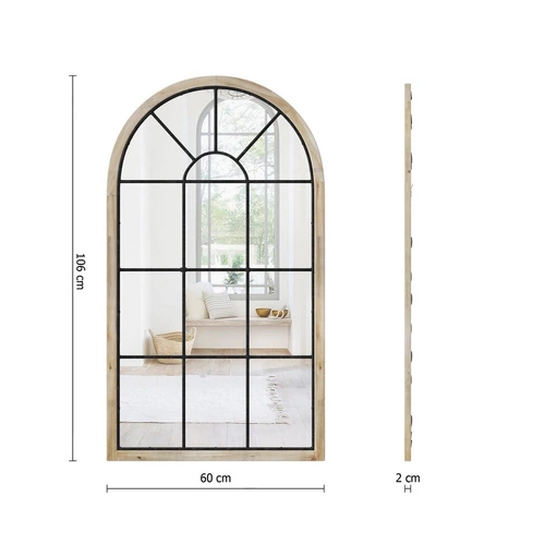 Závěsné zrcadlo Zoe 107x60 cm loftové do předsíně v dřevěném rámu Atmosphera