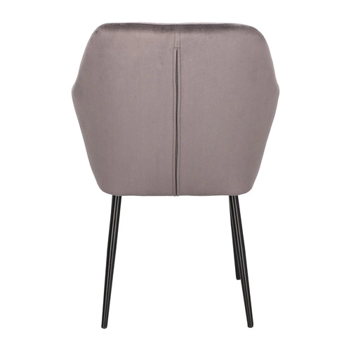 Čalouněná sametová jídelní židle s područkami Emilia Actona šedá moderní