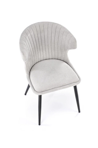 Čalouněná židle Odile šedá do jídelny a obýváku moderní s černými nohami Intesi