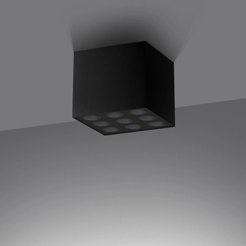 Stropní LED svítidlo OZZY černé minimalistické čtvercové do obýváku a kuchyně 9x16W