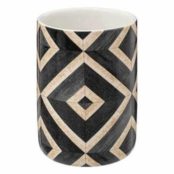 Černý moderní kelímek na zubní kartáčky do koupelny Canvas z dolomitu 5five