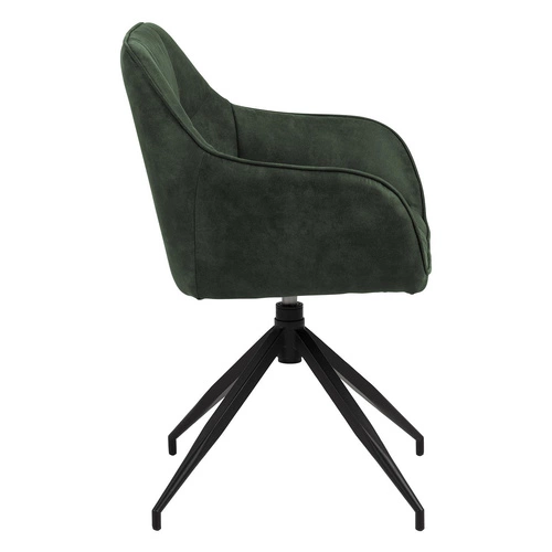 Otočená čalouněná jídelní židle Brenda Actona s područkami v olivové barvě moderní