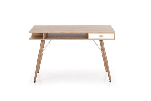 Skandinávský psací stůl s šuplíkem a policemi Interi dub sonoma bílý 120x60 cm Intesi