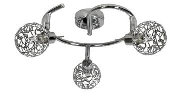 Moderní stropní svítidlo Puzzle spirála chrom 3 světla do obýváku nebo jídelny